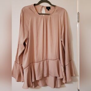 Mossimo Blush Pink Hi-Lo Hemstitched Silk Look Top, XXL, 16